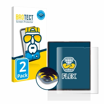 Face avant d’un emballage produit avec le logo de la marque BROTECT. À côté, l’appareil Huawei Mate Xs est représenté avec la 