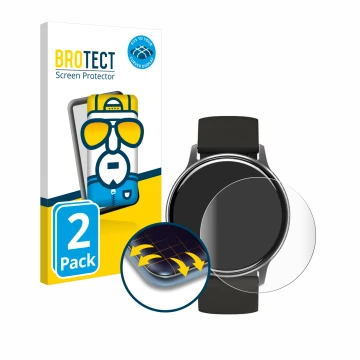 Face avant d’un emballage produit avec le logo de la marque BROTECT. À côté, l’appareil Umidigi Uwatch 2S est représenté avec 