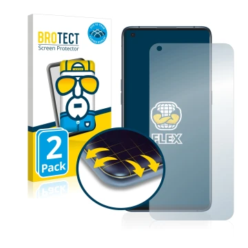 Face avant d’un emballage produit avec le logo de la marque BROTECT. À côté, l’appareil Oppo Find X3 Pro est représenté avec l