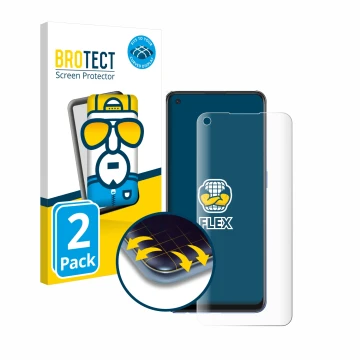 Face avant d’un emballage produit avec le logo de la marque BROTECT. À côté, l’appareil Oppo A74 5G est représenté avec la pro