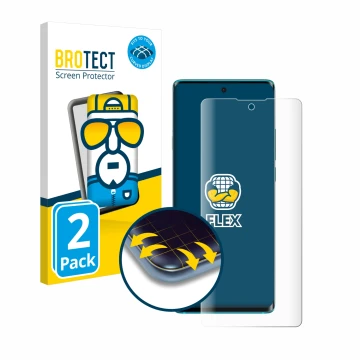 Face avant d’un emballage produit avec le logo de la marque BROTECT. À côté, l’appareil TCL 20 Pro 5G est représenté avec la p