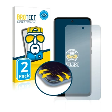 Face avant d’un emballage produit avec le logo de la marque BROTECT. À côté, l’appareil Motorola Moto G60S est représenté avec
