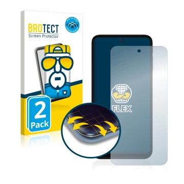 Face avant d’un emballage produit avec le logo de la marque BROTECT. À côté, l’appareil Motorola Moto G31 est représenté avec 