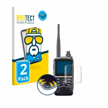 Face avant d’un emballage produit avec le logo de la marque BROTECT. À côté, l’appareil Icom ID-52E est représenté avec la pro