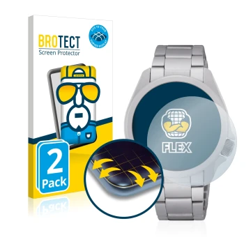 Face avant d’un emballage produit avec le logo de la marque BROTECT. À côté, l’appareil Seiko 5 Sports SRPH49K1 est représenté