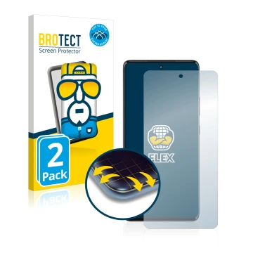 Face avant d’un emballage produit avec le logo de la marque BROTECT. À côté, l’appareil Motorola Edge 30 Fusion est représenté