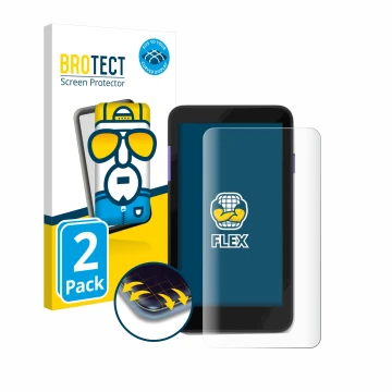 Face avant d’un emballage produit avec le logo de la marque BROTECT. À côté, l’appareil Zettle Terminal (by Paypal) est représ