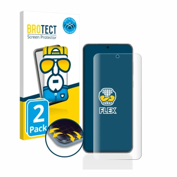 Face avant d’un emballage produit avec le logo de la marque BROTECT. À côté, l’appareil Huawei P60 Pro est représenté avec la 