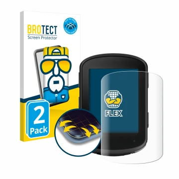 Face avant d’un emballage produit avec le logo de la marque BROTECT. À côté, l’appareil Garmin Edge 540 est représenté avec la