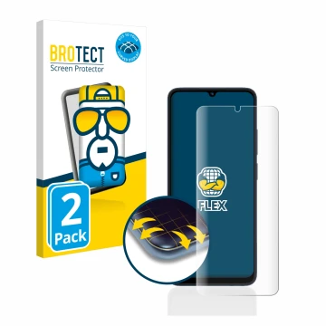 Face avant d’un emballage produit avec le logo de la marque BROTECT. À côté, l’appareil Xiaomi Redmi 12C est représenté avec l