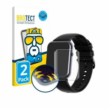 Face avant d’un emballage produit avec le logo de la marque BROTECT. À côté, l’appareil Mutoy Smartwatch 1.69