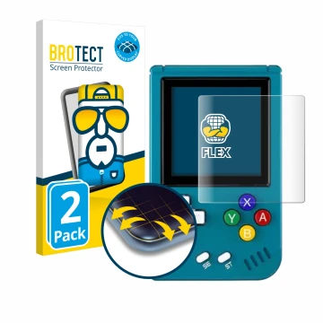 Face avant d’un emballage produit avec le logo de la marque BROTECT. À côté, l’appareil Anbernic RG Nano est représenté avec l