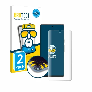 Face avant d’un emballage produit avec le logo de la marque BROTECT. À côté, l’appareil Google Pixel 6 Pro (case-friendly) est