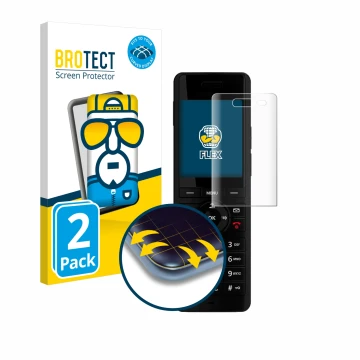 Face avant d’un emballage produit avec le logo de la marque BROTECT. À côté, l’appareil AVM Fritz!Fon X6 Black est représenté 