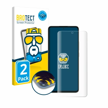 Face avant d’un emballage produit avec le logo de la marque BROTECT. À côté, l’appareil Xiaomi 13T Pro est représenté avec la 