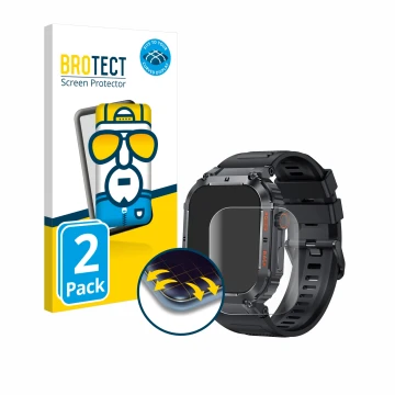 Face avant d’un emballage produit avec le logo de la marque BROTECT. À côté, l’appareil GaWear K57PRO 1.96