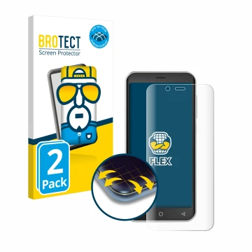 Face avant d’un emballage produit avec le logo de la marque BROTECT. À côté, l’appareil Emporia Smart 5 Mini est représenté av
