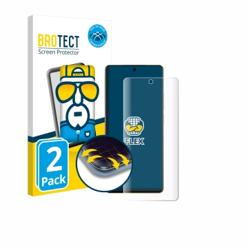 Face avant d’un emballage produit avec le logo de la marque BROTECT. À côté, l’appareil Vivo X100 Pro est représenté avec la p