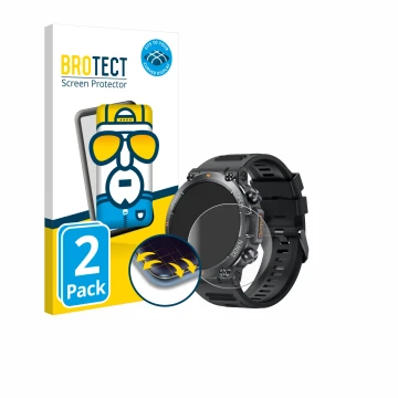 Face avant d’un emballage produit avec le logo de la marque BROTECT. À côté, l’appareil GaWear K56-PRO 1.39