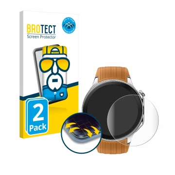 Face avant d’un emballage produit avec le logo de la marque BROTECT. À côté, l’appareil Oppo Watch X est représenté avec la pr