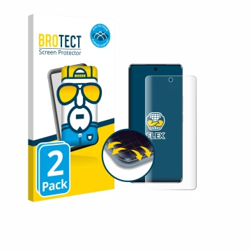 Face avant d’un emballage produit avec le logo de la marque BROTECT. À côté, l’appareil Vivo V30 Pro est représenté avec la pr