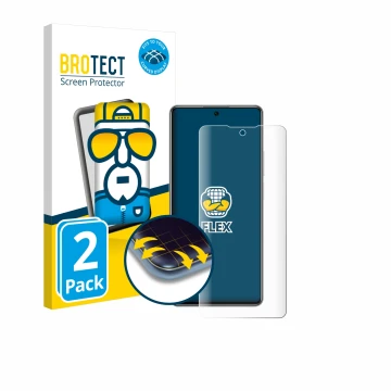 Face avant d’un emballage produit avec le logo de la marque BROTECT. À côté, l’appareil Xiaomi 11T 5G est représenté avec la p