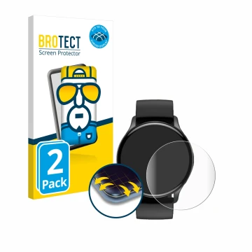 Face avant d’un emballage produit avec le logo de la marque BROTECT. À côté, l’appareil Sross Smartwatch 1.43