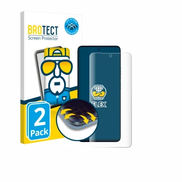Face avant d’un emballage produit avec le logo de la marque BROTECT. À côté, l’appareil Motorola Edge 50 Ultra est représenté 