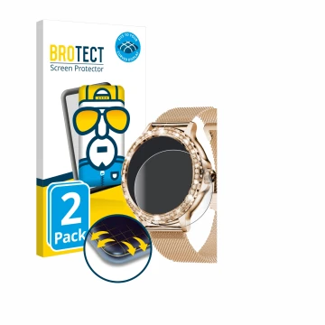 Face avant d’un emballage produit avec le logo de la marque BROTECT. À côté, l’appareil walkbee Smartwatch 1.3