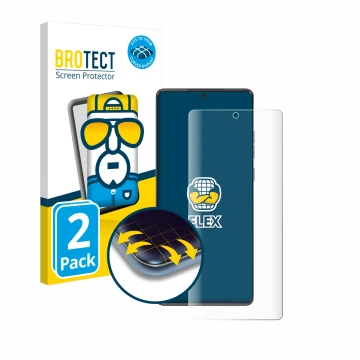 Face avant d’un emballage produit avec le logo de la marque BROTECT. À côté, l’appareil Motorola Moto G85 est représenté avec 