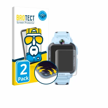 Face avant d’un emballage produit avec le logo de la marque BROTECT. À côté, l’appareil Imoo Watch Phone Z7 est représenté ave