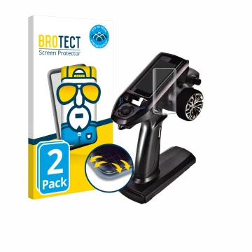 Face avant d’un emballage produit avec le logo de la marque BROTECT. À côté, l’appareil Futaba T4PM Plus est représenté avec l