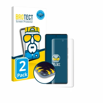 Face avant d’un emballage produit avec le logo de la marque BROTECT. À côté, l’appareil Vivo V40 est représenté avec la protec