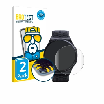 Face avant d’un emballage produit avec le logo de la marque BROTECT. À côté, l’appareil Motorola Moto Watch 120 est représenté