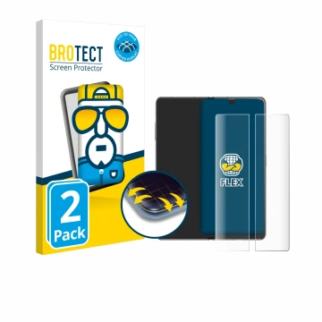 Face avant d’un emballage produit avec le logo de la marque BROTECT. À côté, l’appareil Honor Magic V3 (inneres Display) est r