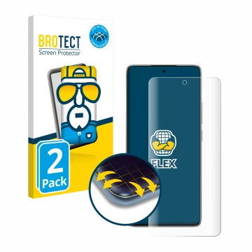 Face avant d’un emballage produit avec le logo de la marque BROTECT. À côté, l’appareil Xiaomi 14T est représenté avec la prot