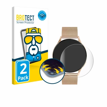 Face avant d’un emballage produit avec le logo de la marque BROTECT. À côté, l’appareil Levowatch Edgy 1.43