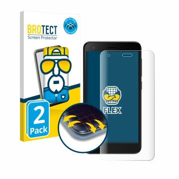 Face avant d’un emballage produit avec le logo de la marque BROTECT. À côté, l’appareil ZTE Blade A35 lite est représenté avec