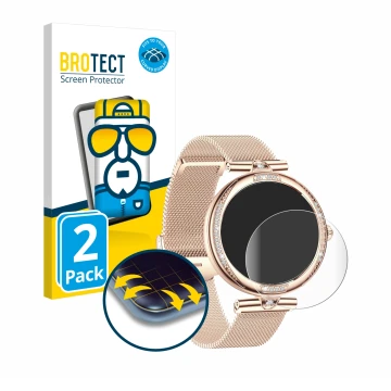 Face avant d’un emballage produit avec le logo de la marque BROTECT. À côté, l’appareil Bekomiya Smartwatch 1.19