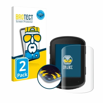Face avant d’un emballage produit avec le logo de la marque BROTECT. À côté, l’appareil Garmin Edge 840 Solar est représenté a