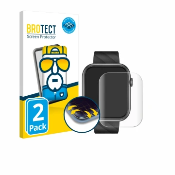 Face avant d’un emballage produit avec le logo de la marque BROTECT. À côté, l’appareil Braidol Smartwatch 1.96
