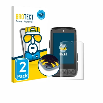 Face avant d’un emballage produit avec le logo de la marque BROTECT. À côté, l’appareil Wahoo Elemnt Bolt 3 est représenté ave