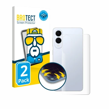 Face avant d’un emballage produit avec le logo de la marque BROTECT. À côté, l’appareil Samsung Galaxy S25 Edge (Arrière) est 