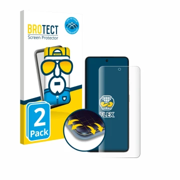Face avant d’un emballage produit avec le logo de la marque BROTECT. À côté, l’appareil realme P3 5G est représenté avec la pr