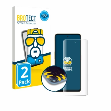 Face avant d’un emballage produit avec le logo de la marque BROTECT. À côté, l’appareil Nubia Neo 3 est représenté avec la pro