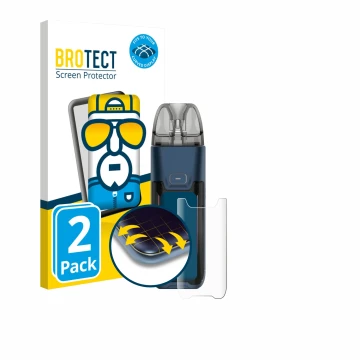 Face avant d’un emballage produit avec le logo de la marque BROTECT. À côté, l’appareil Vaporesso Luxe XR Max 2 est représenté