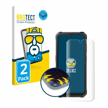 Face avant d’un emballage produit avec le logo de la marque BROTECT. À côté, l’appareil Blackview BV4800 est représenté avec l