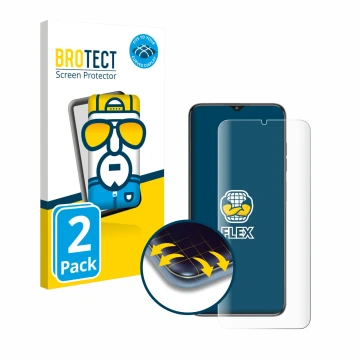 Face avant d’un emballage produit avec le logo de la marque BROTECT. À côté, l’appareil Oukitel C1 est représenté avec la prot