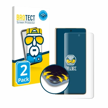 Face avant d’un emballage produit avec le logo de la marque BROTECT. À côté, l’appareil Honor Magic V5 est représenté avec la 