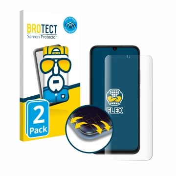 Face avant d’un emballage produit avec le logo de la marque BROTECT. À côté, l’appareil Xiaomi Redmi 15C est représenté avec l